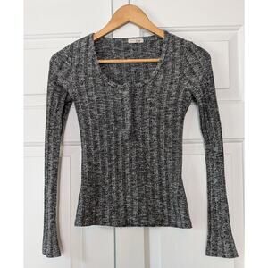 Wet Seal Grey Marled Henley Top